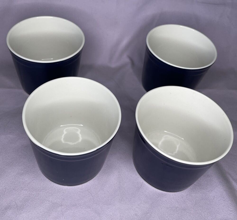 Crofton Navy Porcelain Dessert Cups Bowls No spoons included (Set of 4)